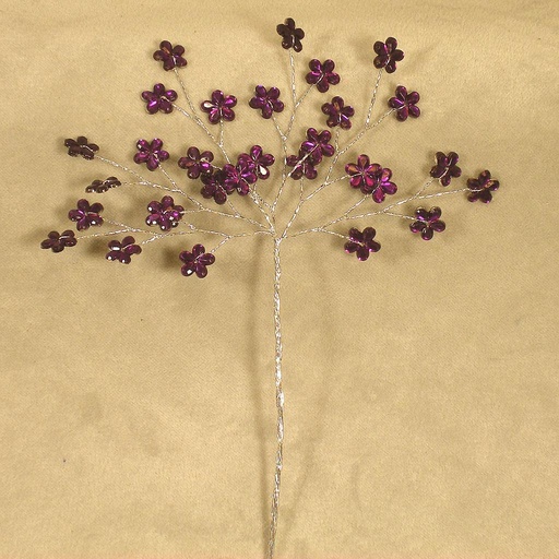 [SA4083-PUR] JEWEL FLOWER 6.75" PICK  PURPLE