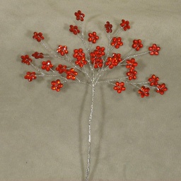 [SA4083-RED] JEWEL FLOWER 6.75&quot; PICK  RED