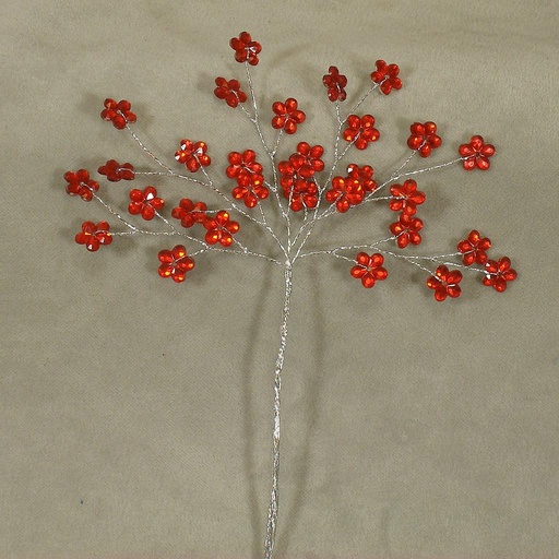[SA4083-RED] JEWEL FLOWER 6.75" PICK  RED