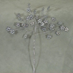 [SA4083-SIL] JEWEL FLOWER 6.75&quot; PICK  SILVER