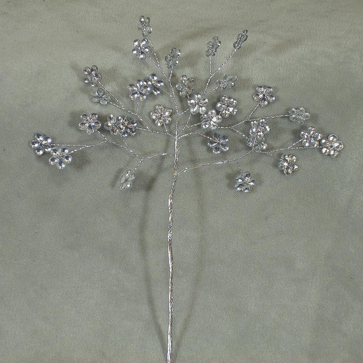 [SA4083-SIL] JEWEL FLOWER 6.75" PICK  SILVER