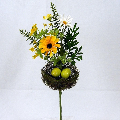 [SA4102] DAISY MIX PICK 15" YELLOW/WHITE W/NEST