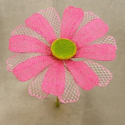 [SA4115-PNK] DAISY 7&quot; BURLAP PICK  PINK