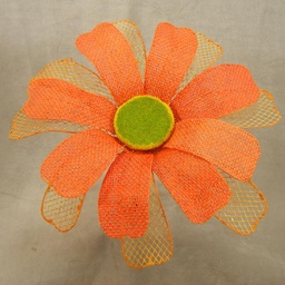 [SA4116-ORG] DAISY 12&quot; BURLAP PICK  ORANGE