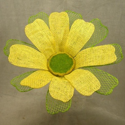 [SA4116-YGN] DAISY 12&quot; BURLAP PICK  YELLOW/GREEN