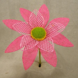 [SA4120-PNK] DAISY 8&quot; BURLAP PICK  PINK