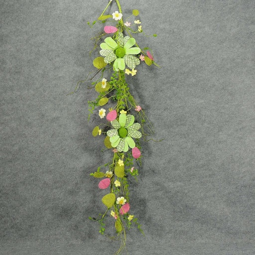 [SA4124-GPL] GARLAND 4' MIXED W/GREEN FLOWER