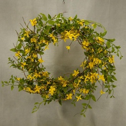 [SA4159] WREATH 20&quot; FORSTHYIA   YELLOW