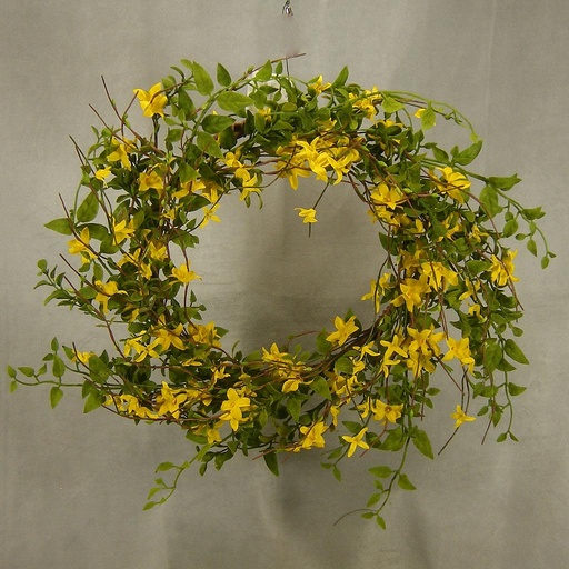 [SA4159] WREATH 20" FORSTHYIA   YELLOW