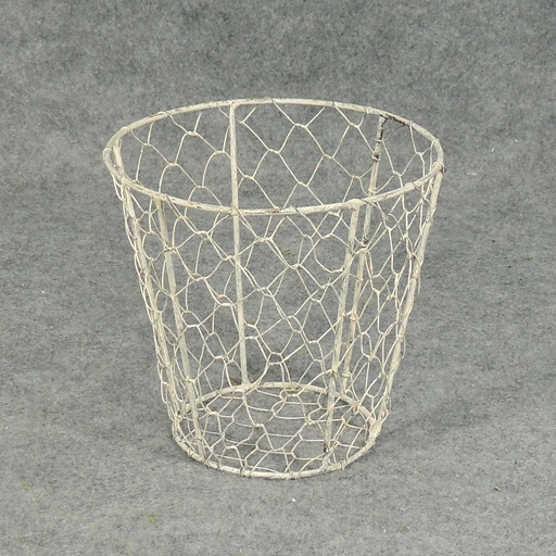 [SA5021-WHW] BASKET WIRE 6.25"H X 6.75"D  WHITE WASH