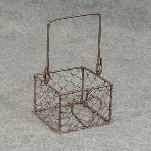 [SA5025-BRN] BASKET WIRE 2.5"H X 3.25"Dw/HDL  BROWN