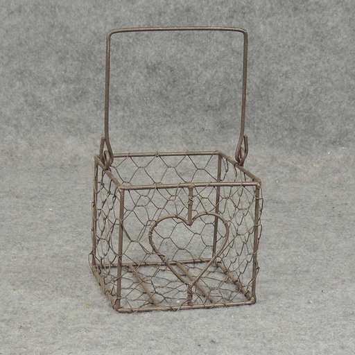 [SA5026-BRN] BASKET WIRE 4"H X 4.5"D W/HDL