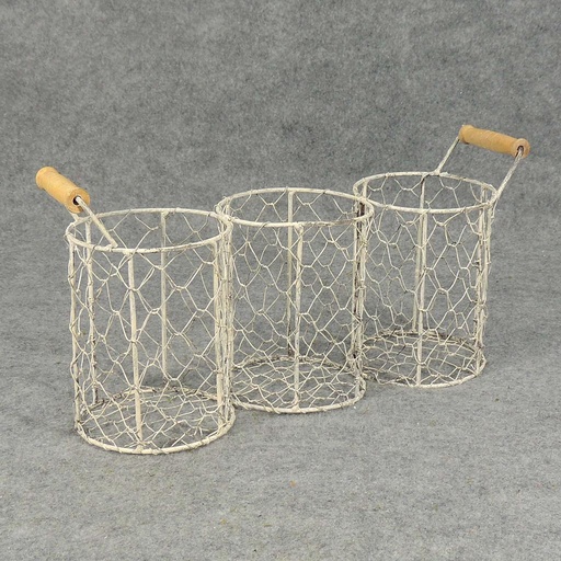 [SA5028-WHW] BASKET WIRE 5.5"Hx13"Lx4.25"W WHITEWASH