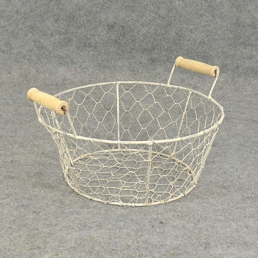[SA5030-WHW] BASKET WIRE 4"H X 9"D WHITEWASH