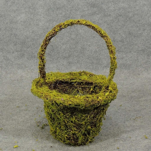 [SA5046] BASKET MOSS/TWIG W/HANDLE 13"H X 9"W X 5"O
