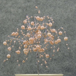 [SA5097-PNK] PEARL BEAD SPRAY PICK 6&quot;  PINK