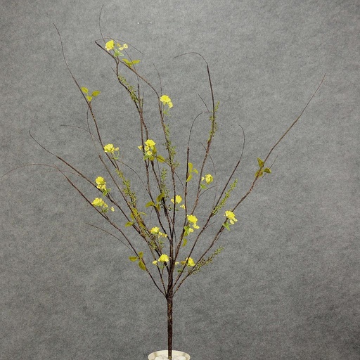 [SA5107-YEL] FLOWERING TWIG BRANCH 44"  YELLOW
