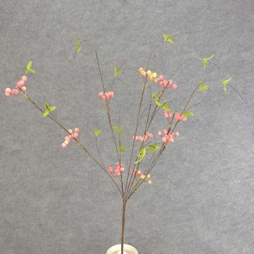 [SA6018-CPK] TWIG/BERRY SPRAY X7 32"  CREAM/PINK