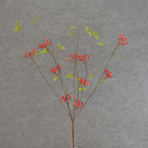 [SA6018-ROR] TWIG/BERRY SPRAY X7 32"  RED/ORANGE