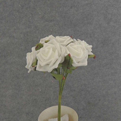 [SA6500-WHT] ROSE OPEN BUNDLE X9 10"  WHITE