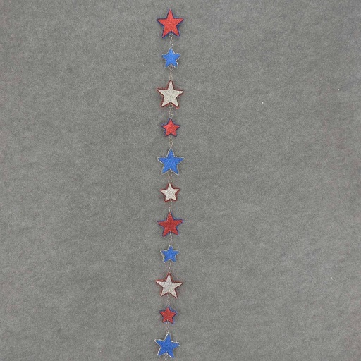 [SA7004-RSB] STAR GARLAND GLIT/TINSEL 54"