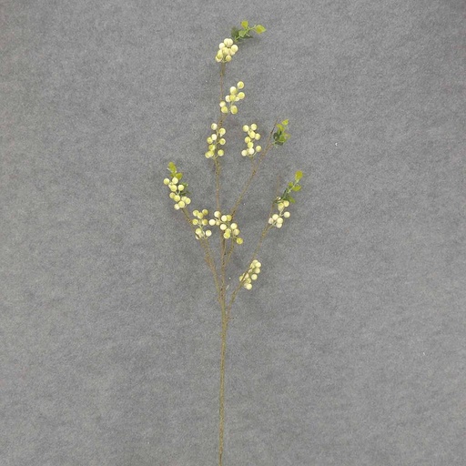 [SA7016-CGN] BERRY TWIG SPRAY X3 48"  CREAM/GREEN