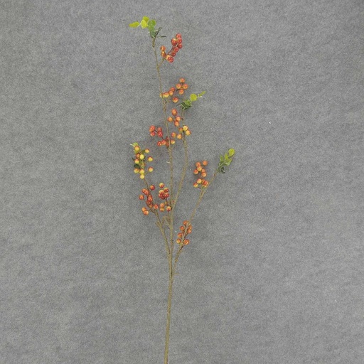 [SA7016-GRD] BERRY TWIG SPRAY X3 48"  GREEN/RED
