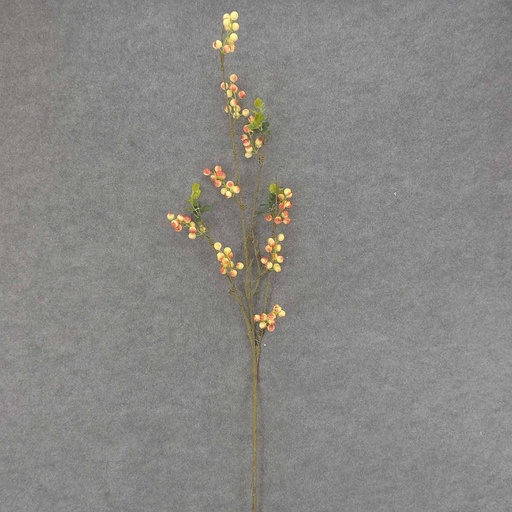 [SA7016-YRD] BERRY TWIG SPRAY X3 48"  YELLOW/RED