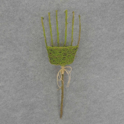 [SA7066] RAKE PLANTER TWIG/MOSS SMALL 8x28"
