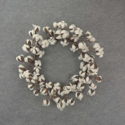 [SA7200] COTTON WREATH 22"D ARTIFICIAL