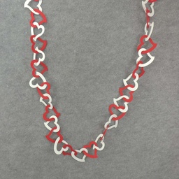 [SA8020] HEART CHAIN GARLAND 66&quot; RED/WHITE