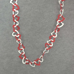[SA8020] HEART CHAIN GARLAND 66" RED/WHITE