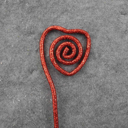 [SA8220-RED] SPRIAL HEART PICK 15" W/GLITTER