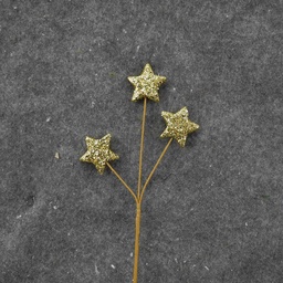 [SA8228-GLD] STAR PICK X3 19&quot; (6/BAG) SMALL  GOLD