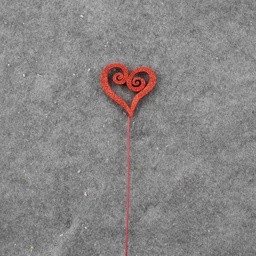 [SA8245-RED] HEART SPIRAL PICK W/GLITTER 17&quot; (6/BAG)   RED