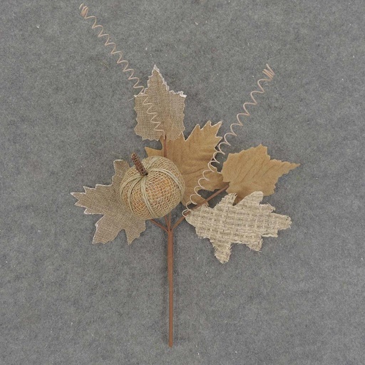 [SAF7006] PUMPKIN/LEAF PICK 14" BURLAP