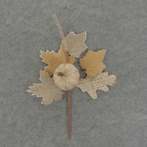 [SAF7007] PUMPKIN/LEAF PICK 13" BURLAP