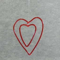 [SB338-RED] HEART DOUBLE 10&quot; HANGING  RED