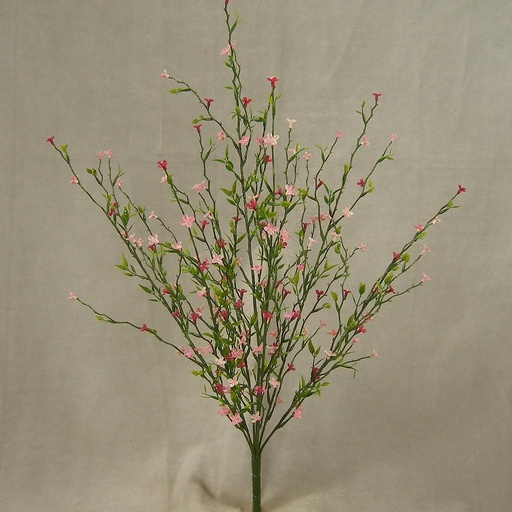 [SB4007-PNK] CROSS PLUM LEAF BUSH 23.5"  PINK