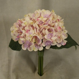 [SB4020-CLV] HYDRANGEA BOUQUET X6 9&quot;  CREAM/LAVENDER