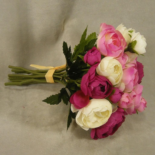 [SB4022-BCM] RANUNCULUS BOUQUET X10 9"  BEAUTY/CREAM