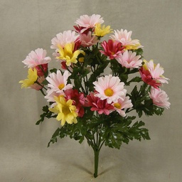 [SB4024-YPB] DAISY BUSH X9 15&quot;  YELLOW/PINK/BURGUNDY