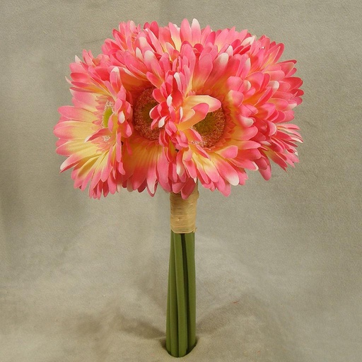 [SB4125-PNK] GERBERA DAISY BOUQUET X9 10.5"  PINK