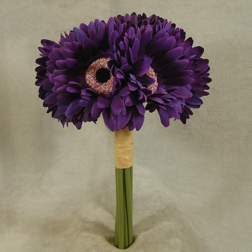 [SB4125-PUR] GERBERA DAISY BOUQUET X9 10.5"  PURPLE