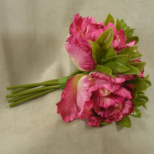 [SB4133-BEA] TULIP PARROT W/GRASS BUNDLE 10"  BEAUTY