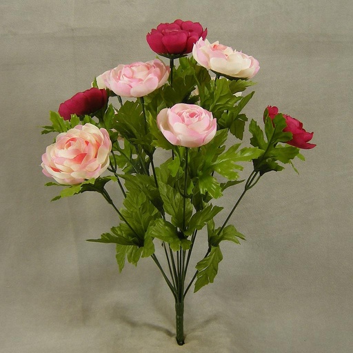 [SB4200-BPK] RANUNCULUS BUSH X12   18"  BEAUTY/PINK