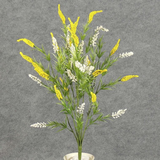[SB4205-YCM] HEATHER BUSH X8    25"  YELLOW/CREAM