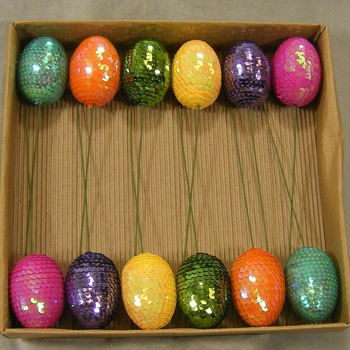 [SB4221] EGG W/ PICK EASTER (1 DZ/BOX) SEQUIN