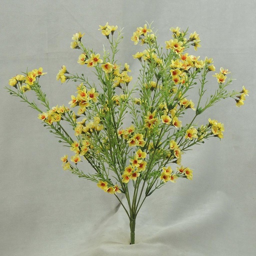 [SB4235-YEL] WAX FLOWER BUSH X9   18"  YELLOW