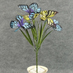 [SB5076-BLY] BUTTERFLY BUSH X5  13&quot;  BLUE/YELLOW